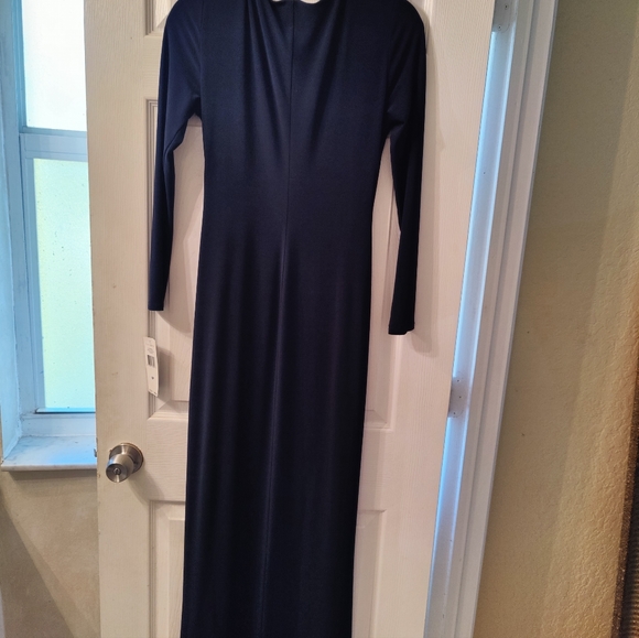 Lauren Ralph Lauren Black Formal Dress V Neck Long Sleeve Size 8P NWT - Picture 6 of 10